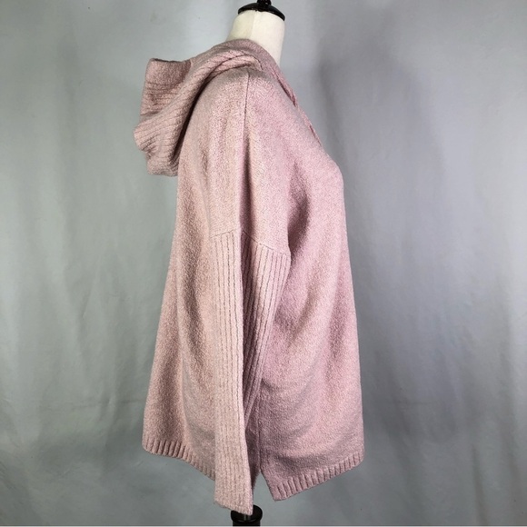 Pure Jill J. Jill shell pink boucle knit sweater hoodie LP - Picture 3 of 9